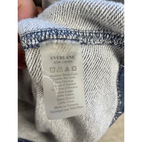 Everlane Mens Hooded Zip Up Heather Blue Sweater XL - Picture 7 of 10